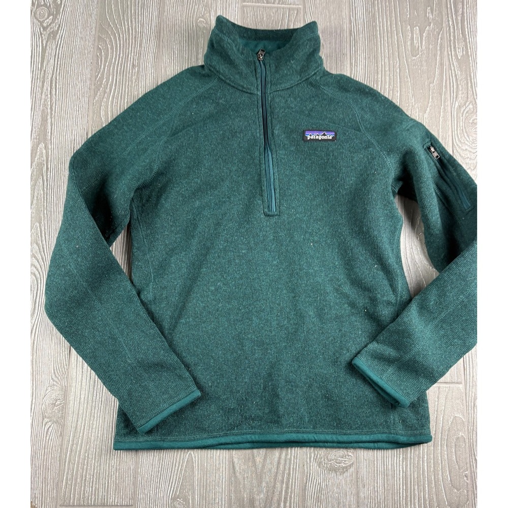 Patagonia Better Sweater 1/4 Zip Fleece Pullover Shadow Green Women Small